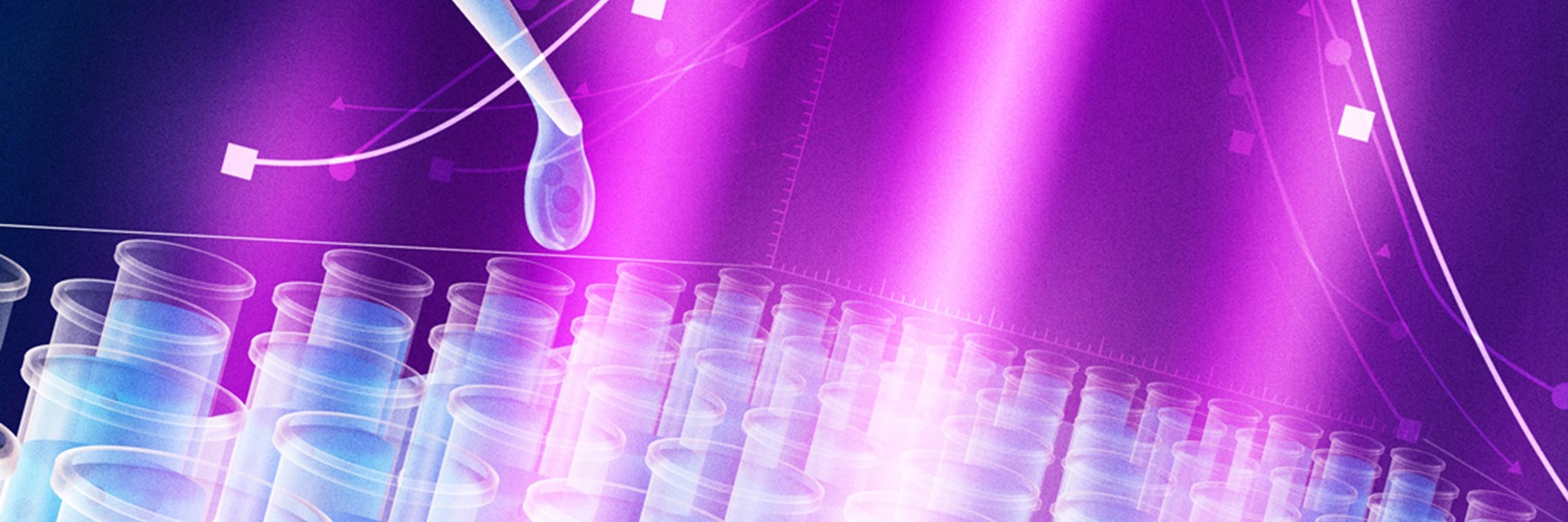 Graphic Of A Syringe Over Some Test Tubes.