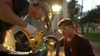Students drilling something