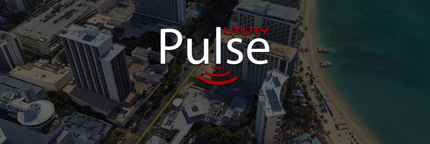Utility Pulse Logo Over Darkened Aerial Image Of Waikiki