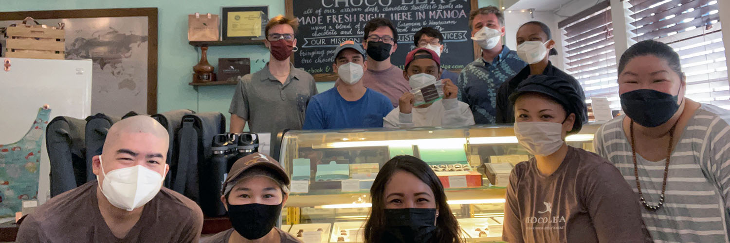 Group Shot Of Engineering Students With Staff At Choco Le'a