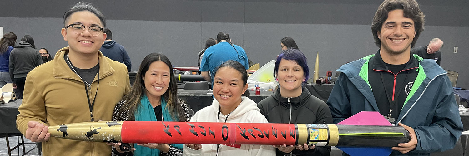 Students Posing With Their Rocket