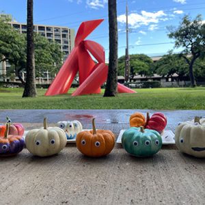 Mini Pumpkins With Faces Painted On