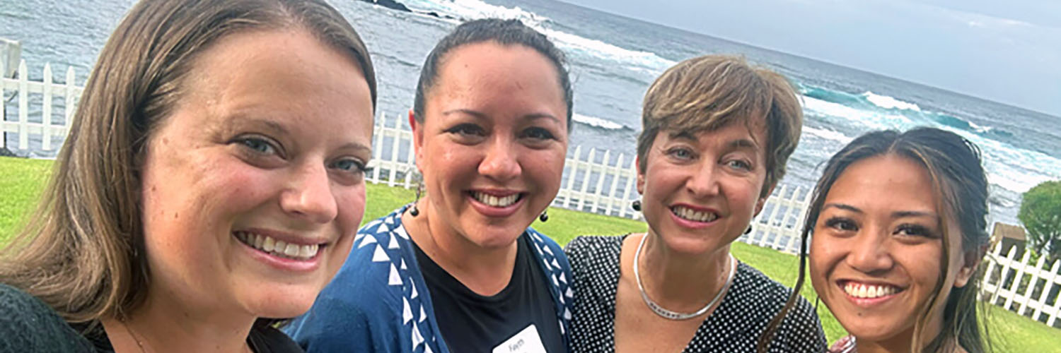 The UH Foundation Team At A College Of Engineering Event In Hilo, From Left, Meredith Yoro, Fayth Paekukui, Kristen Vierthaler And Charisse Pudiquet.