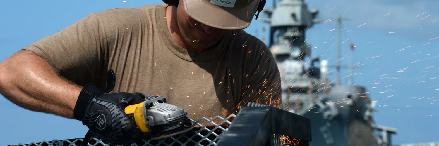 Navy Man Grinding A Grate