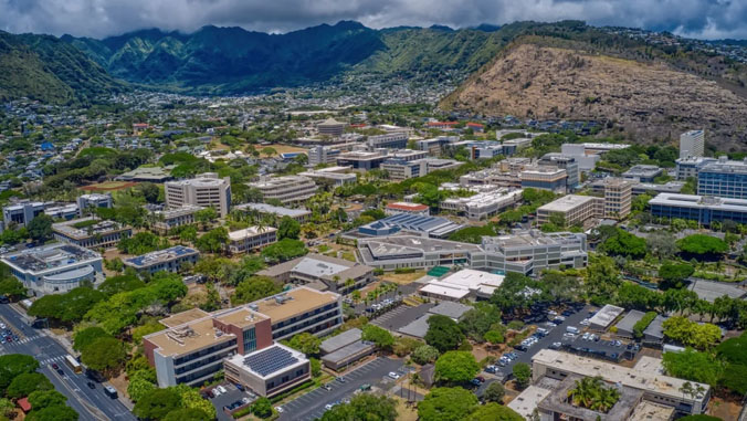 An Aerial View Of The UH Manoa Campus